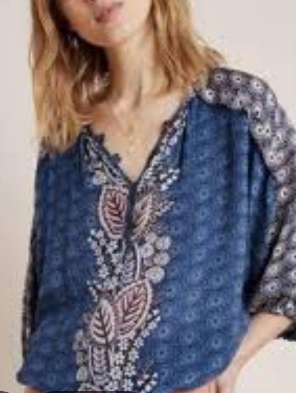 Anthropologie Navy Blue Hiver Blouse NWT Size Medium New - Picture 7 of 8